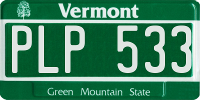VT license plate PLP533