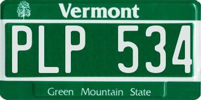 VT license plate PLP534