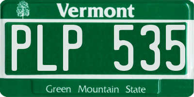 VT license plate PLP535