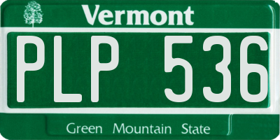 VT license plate PLP536
