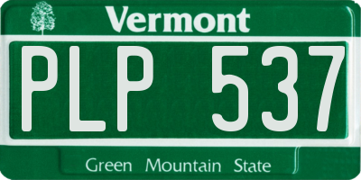 VT license plate PLP537