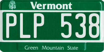 VT license plate PLP538