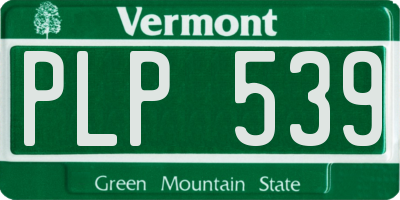 VT license plate PLP539
