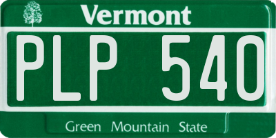 VT license plate PLP540