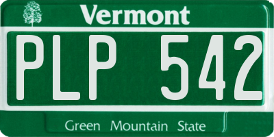 VT license plate PLP542