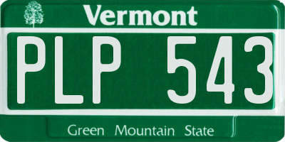 VT license plate PLP543