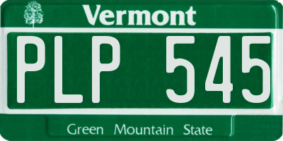 VT license plate PLP545