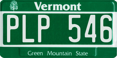 VT license plate PLP546
