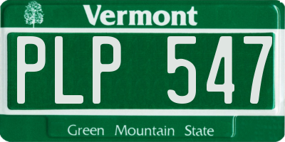 VT license plate PLP547