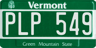 VT license plate PLP549