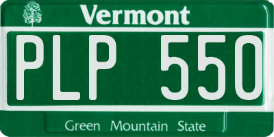VT license plate PLP550