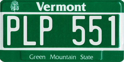 VT license plate PLP551