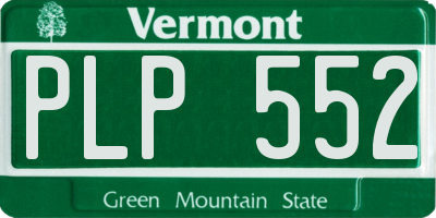 VT license plate PLP552