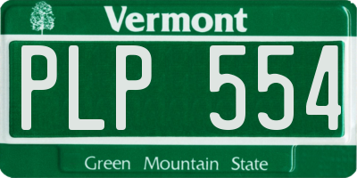 VT license plate PLP554