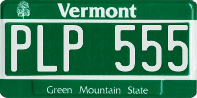 VT license plate PLP555