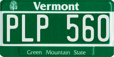 VT license plate PLP560