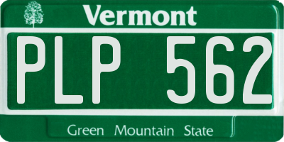 VT license plate PLP562
