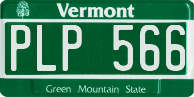 VT license plate PLP566