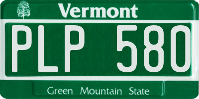 VT license plate PLP580