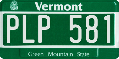 VT license plate PLP581