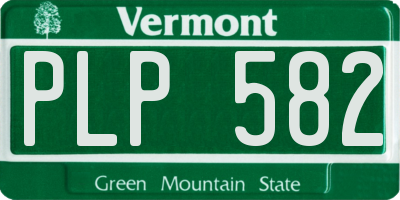 VT license plate PLP582