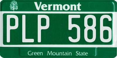 VT license plate PLP586