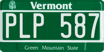 VT license plate PLP587