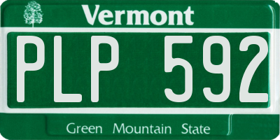 VT license plate PLP592