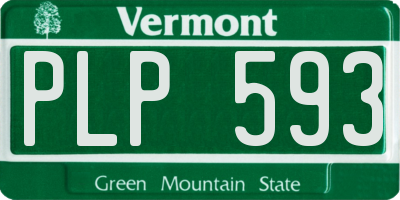 VT license plate PLP593