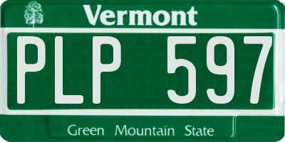 VT license plate PLP597