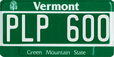 VT license plate PLP600