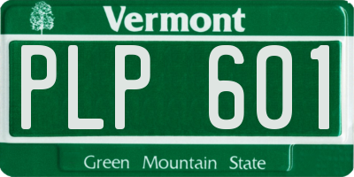 VT license plate PLP601