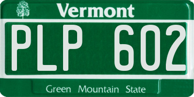 VT license plate PLP602