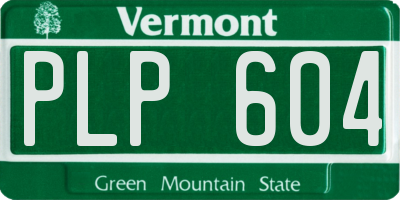 VT license plate PLP604