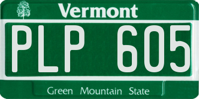 VT license plate PLP605