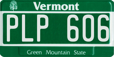 VT license plate PLP606