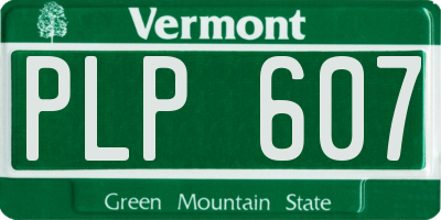 VT license plate PLP607