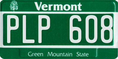 VT license plate PLP608