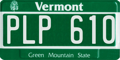 VT license plate PLP610