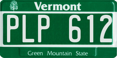 VT license plate PLP612