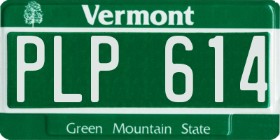 VT license plate PLP614
