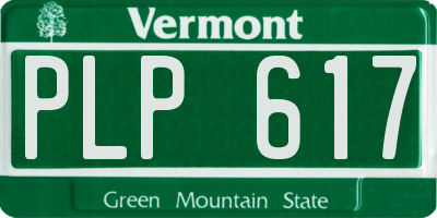 VT license plate PLP617