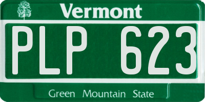 VT license plate PLP623