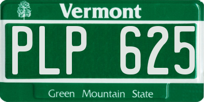 VT license plate PLP625