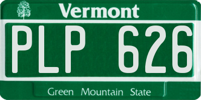 VT license plate PLP626