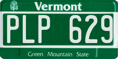 VT license plate PLP629