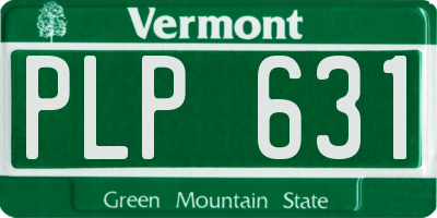 VT license plate PLP631