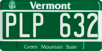 VT license plate PLP632