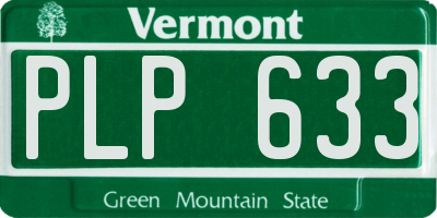 VT license plate PLP633