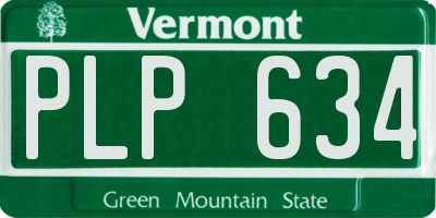 VT license plate PLP634